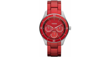 Horlogeband Fossil ES3034 Staal Rood 18mm